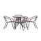 Flash Furniture Lila 31.5in Round Glass Top Metal Table with 4 Bronze Aluminum Slat Stack Chairs TLH-072RD-017CBZ4-GG - alternate 7